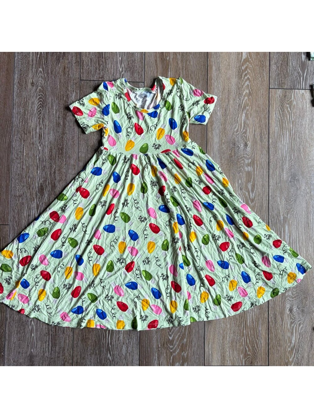 Little Beam Co. Christmas Lights “Be the Light” Bamboo Dress 7/8Y